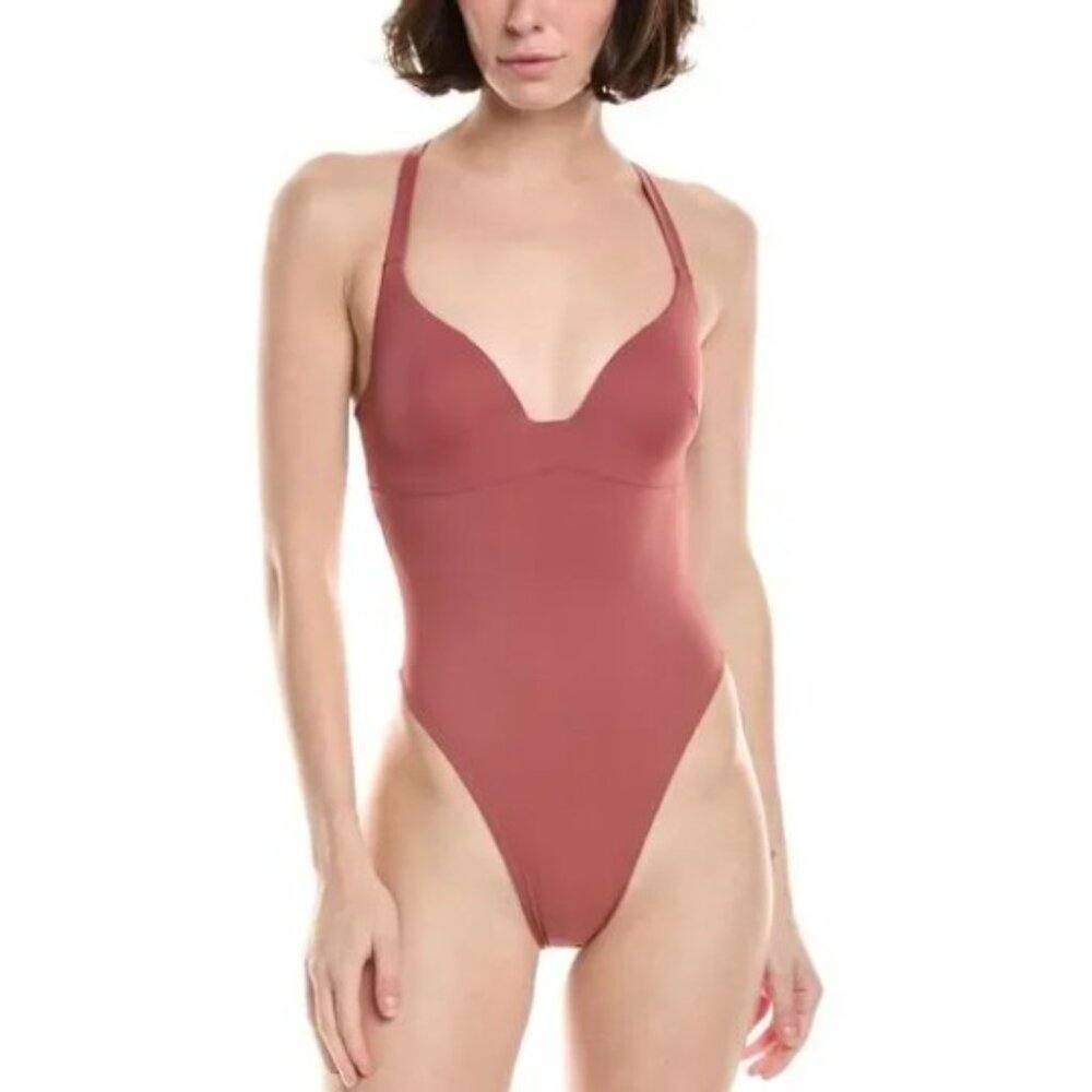 Riot Swim Dax One-Piece Thong. NWT. Sz S. Rouge. RP $180